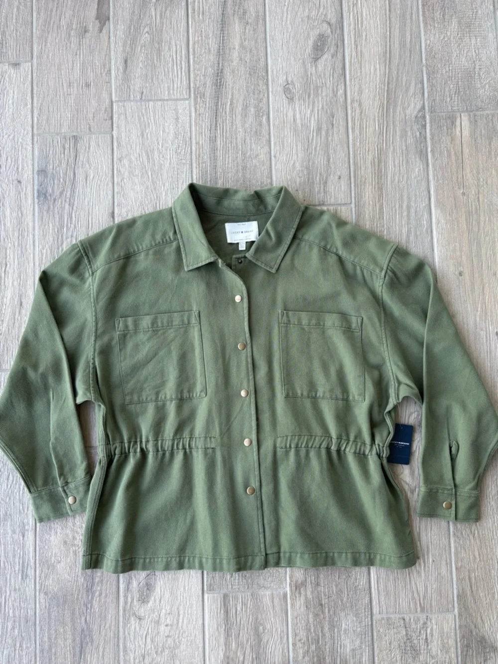 Lucky Brand Women's Utility Military Army Green Cotton Jacket Size XL   NWT